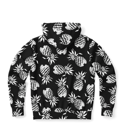 The Aloha Hoodie – Pineapples of Eternity: Black+White