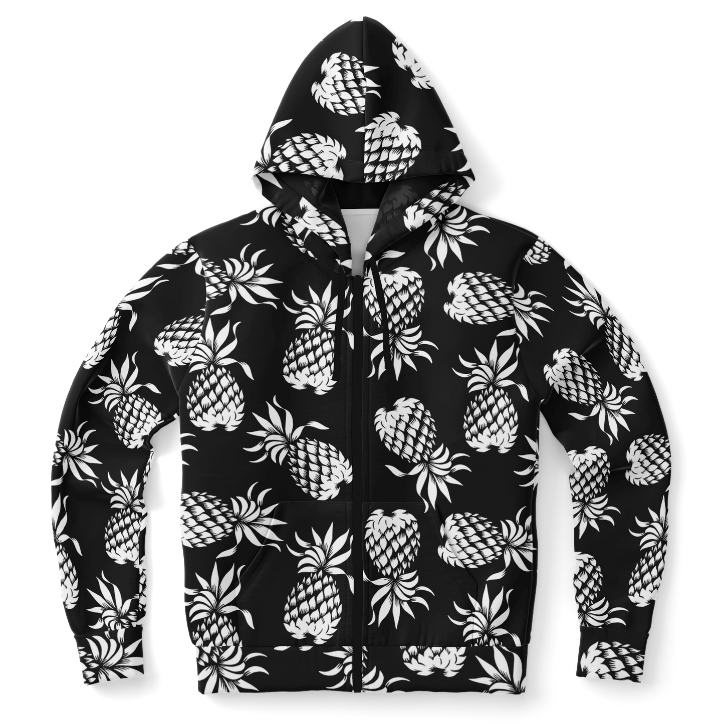 The Aloha Hoodie – Pineapples of Eternity: Black+White