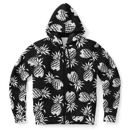 The Aloha Hoodie – Pineapples of Eternity: Black+White