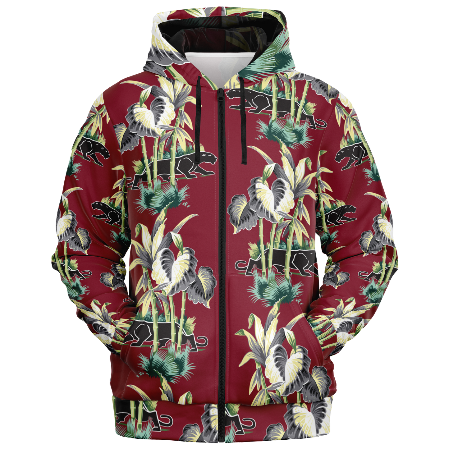 The Aloha Hoodie – Jungle Cat: Dark Red