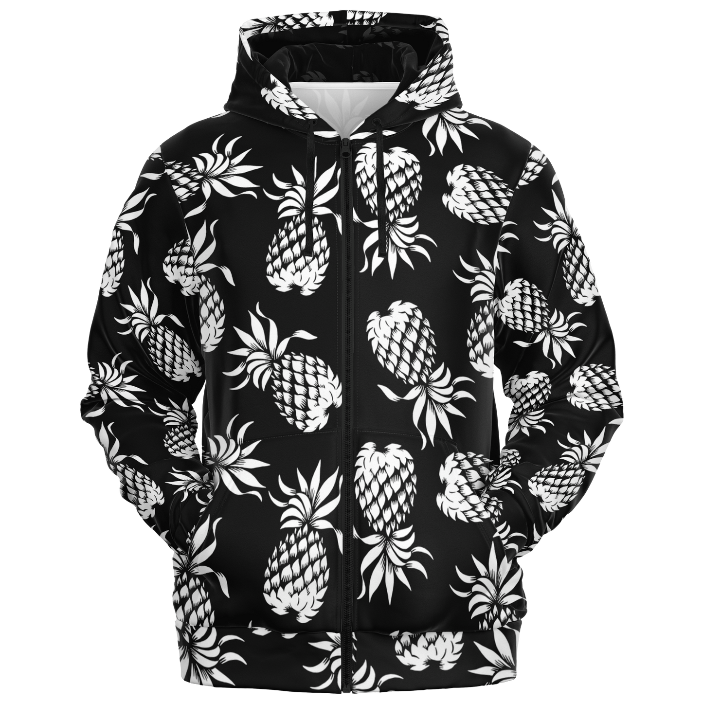 The Aloha Hoodie – Pineapples of Eternity: Black+White