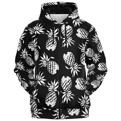 The Aloha Hoodie – Pineapples of Eternity: Black+White